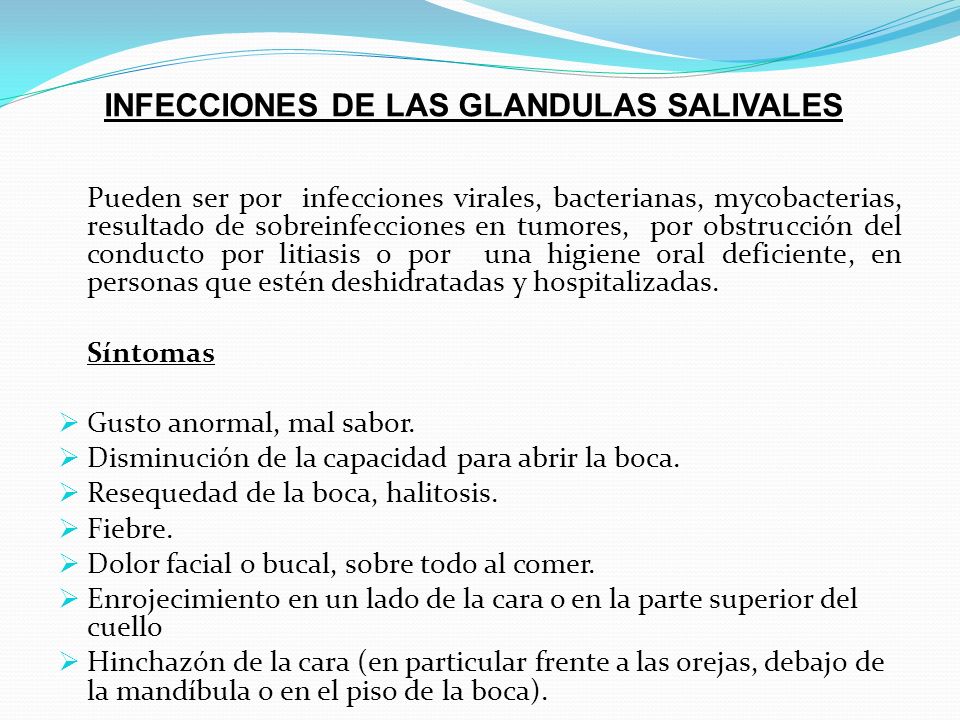 causas de infeccion de glandulas salivales